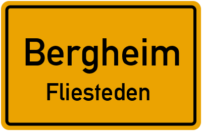 Ortsschild Bergheim Fliesteden