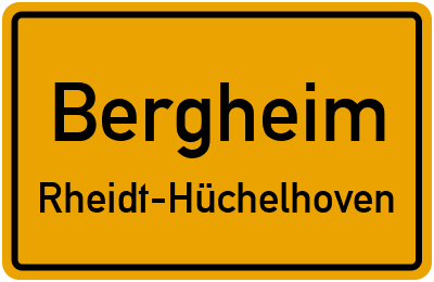 Straßenverzeichnis Bergheim Rheidt-Hüchelhoven