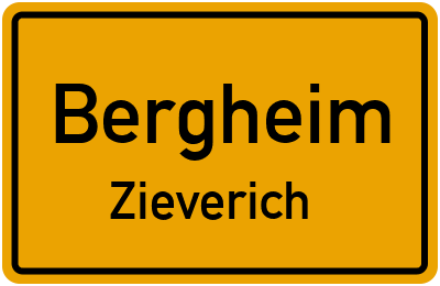 Ortsschild Bergheim Zieverich