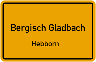 Ortsschild Bergisch Gladbach Hebborn