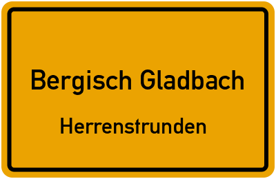 Ortsschild Bergisch Gladbach Herrenstrunden