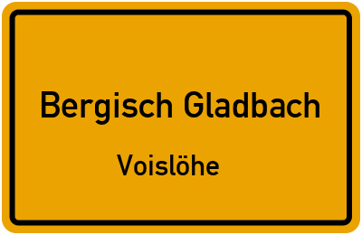 Straßenverzeichnis Bergisch Gladbach Voislöhe