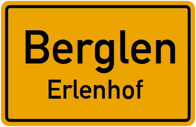 Ortsschild Berglen Erlenhof