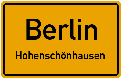 Ortsschild Berlin Hohenschönhausen