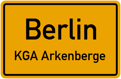 Ortsschild Berlin KGA Arkenberge