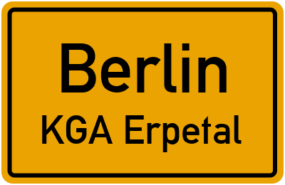 Ortsschild Berlin KGA Erpetal