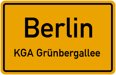 Ortsschild Berlin KGA Grünbergallee