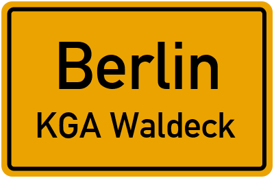 Ortsschild Berlin KGA Waldeck
