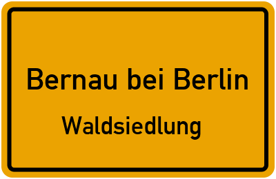 Straßenverzeichnis Bernau bei Berlin Waldsiedlung