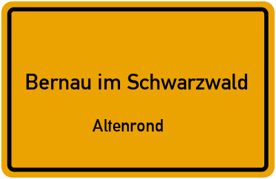 Straßenverzeichnis Bernau im Schwarzwald Altenrond