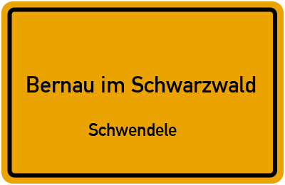 Straßenverzeichnis Bernau im Schwarzwald Schwendele