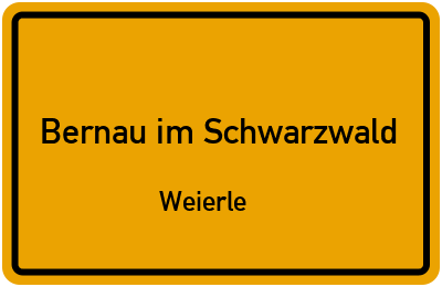 Straßenverzeichnis Bernau im Schwarzwald Weierle