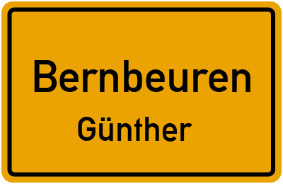 Ortsschild Bernbeuren Günther