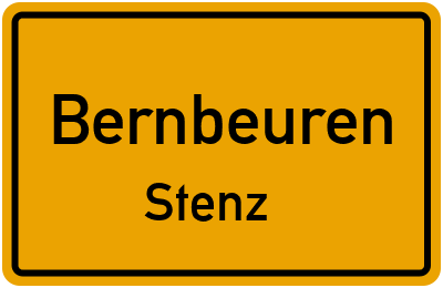 Ortsschild Bernbeuren Stenz