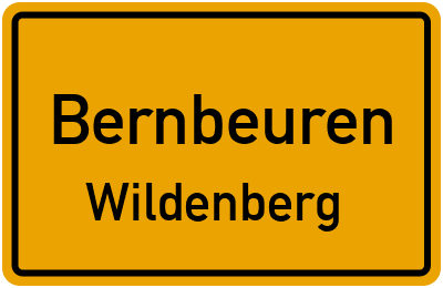 Ortsschild Bernbeuren Wildenberg