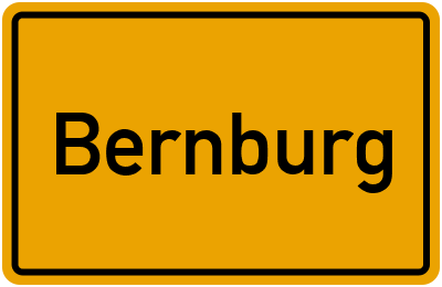 Ortsschild von Bernburg in Sachsen-Anhalt