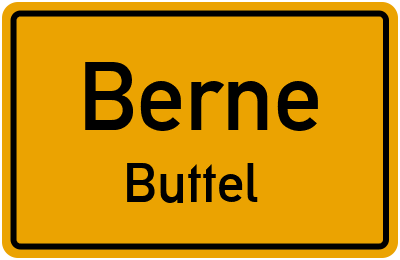 Ortsschild Berne Buttel