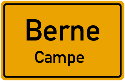 Ortsschild Berne Campe