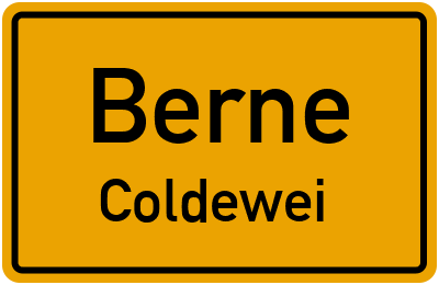 Ortsschild Berne Coldewei
