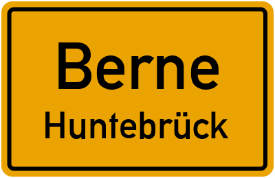 Ortsschild Berne Huntebrück
