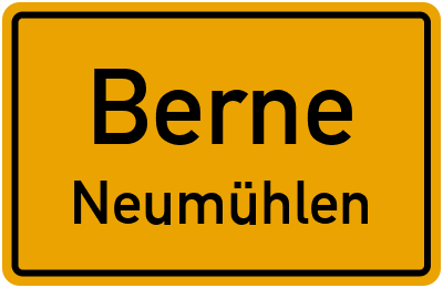 Ortsschild Berne Neumühlen