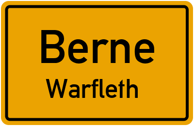 Ortsschild Berne Warfleth