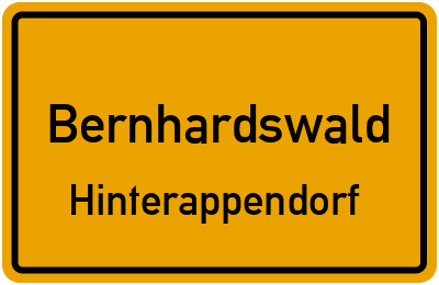 Ortsschild Bernhardswald Hinterappendorf