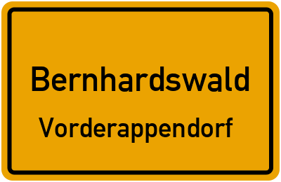 Ortsschild Bernhardswald Vorderappendorf