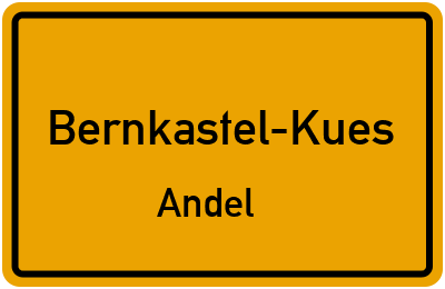 Straßenverzeichnis Bernkastel-Kues Andel