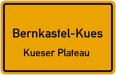 Straßenverzeichnis Bernkastel-Kues Kueser Plateau