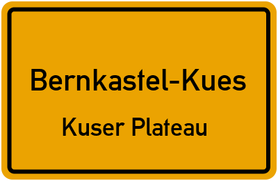 Straßenverzeichnis Bernkastel-Kues Kuser Plateau