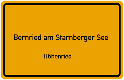 Straßenverzeichnis Bernried am Starnberger See Höhenried