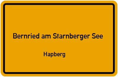Straßenverzeichnis Bernried am Starnberger See Hapberg