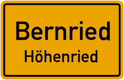 Ortsschild Bernried Höhenried