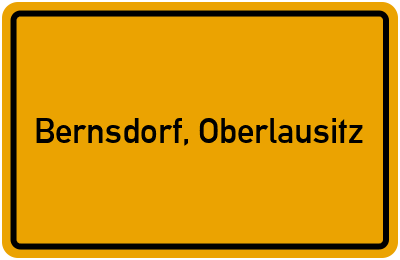 Ortsschild von Stadt Bernsdorf, Oberlausitz in Sachsen