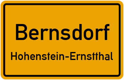 Straßenverzeichnis Bernsdorf Hohenstein-Ernstthal