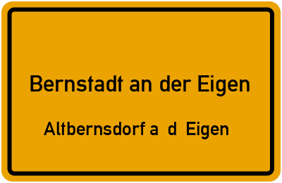 Straßenverzeichnis Bernstadt an der Eigen Altbernsdorf a. d. Eigen
