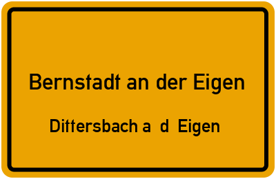 Straßenverzeichnis Bernstadt an der Eigen Dittersbach a. d. Eigen
