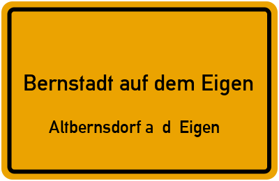 Straßenverzeichnis Bernstadt auf dem Eigen Altbernsdorf a. d. Eigen