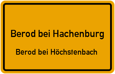 Straßenverzeichnis Berod bei Hachenburg Berod bei Höchstenbach
