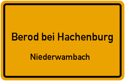 Straßenverzeichnis Berod bei Hachenburg Niederwambach