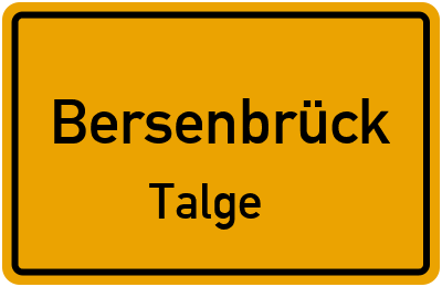 Ortsschild Bersenbrück Talge