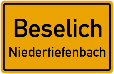 Ortsschild Beselich Niedertiefenbach