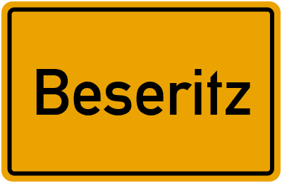 Ortsschild von Beseritz in Mecklenburg-Vorpommern