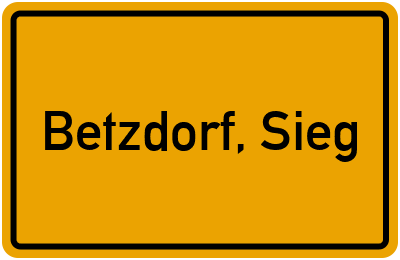 Ortsschild von Stadt Betzdorf, Sieg in Rheinland-Pfalz