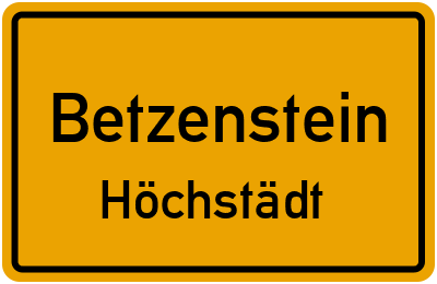 Straßenverzeichnis Betzenstein Höchstädt