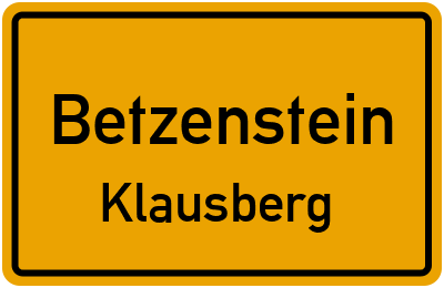 Straßenverzeichnis Betzenstein Klausberg