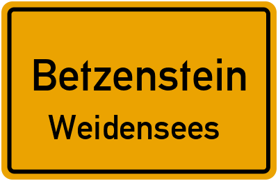 Straßenverzeichnis Betzenstein Weidensees
