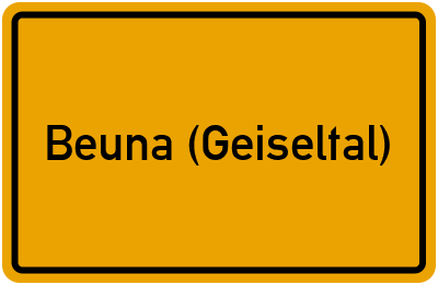 Ortsschild von Gemeinde Beuna (Geiseltal) in Sachsen-Anhalt