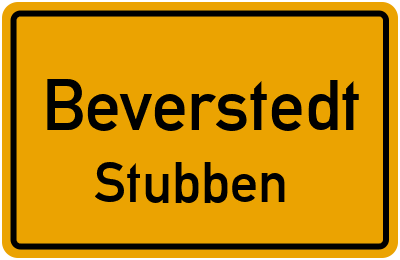 Ortsschild Beverstedt Stubben
